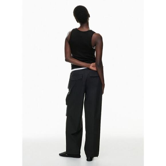 NWT Group Babaton Aritzia Emerson Pants Women's Parachute Black 6 - Picture 2 of 11